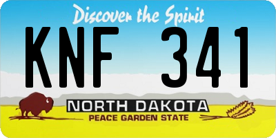 ND license plate KNF341