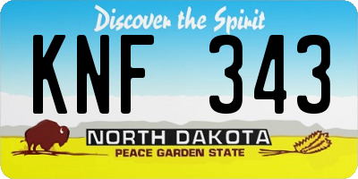 ND license plate KNF343