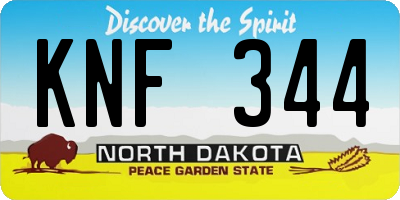 ND license plate KNF344