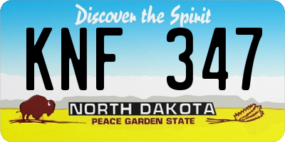 ND license plate KNF347