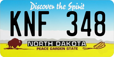 ND license plate KNF348