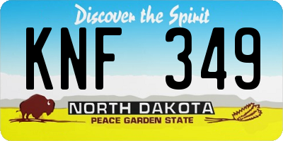 ND license plate KNF349