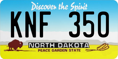 ND license plate KNF350