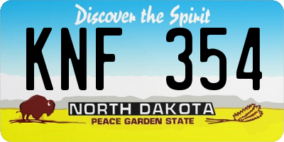 ND license plate KNF354