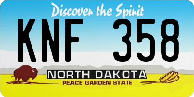ND license plate KNF358