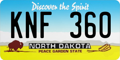 ND license plate KNF360