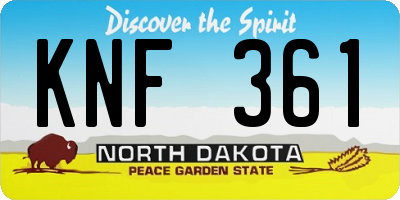 ND license plate KNF361