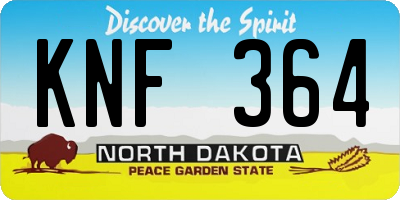 ND license plate KNF364