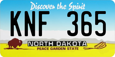 ND license plate KNF365