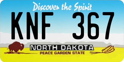 ND license plate KNF367