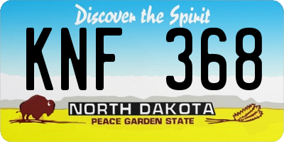 ND license plate KNF368