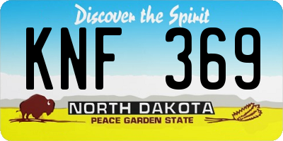 ND license plate KNF369