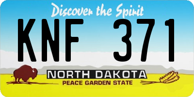 ND license plate KNF371