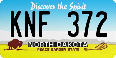ND license plate KNF372