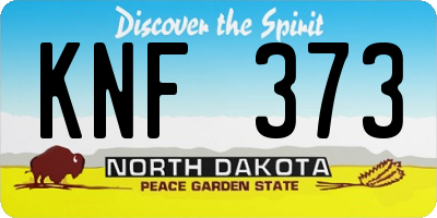 ND license plate KNF373
