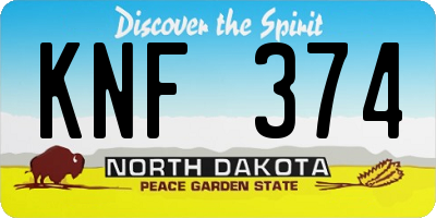 ND license plate KNF374