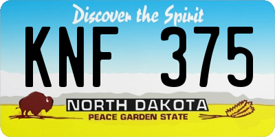 ND license plate KNF375