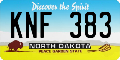 ND license plate KNF383
