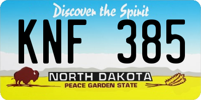 ND license plate KNF385