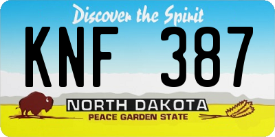ND license plate KNF387
