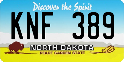 ND license plate KNF389
