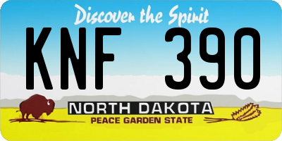 ND license plate KNF390