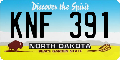 ND license plate KNF391