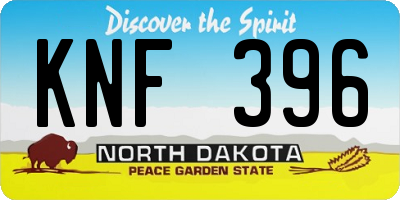 ND license plate KNF396