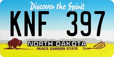 ND license plate KNF397