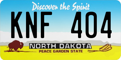 ND license plate KNF404