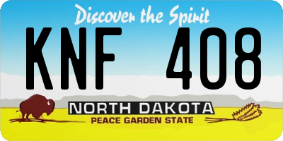 ND license plate KNF408