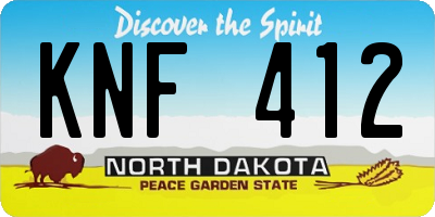 ND license plate KNF412