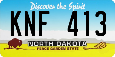 ND license plate KNF413