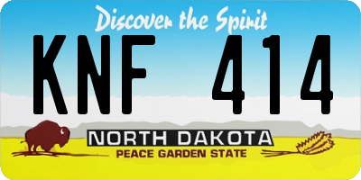 ND license plate KNF414