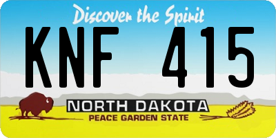 ND license plate KNF415