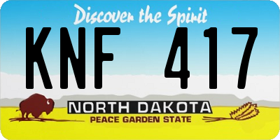 ND license plate KNF417