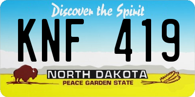 ND license plate KNF419