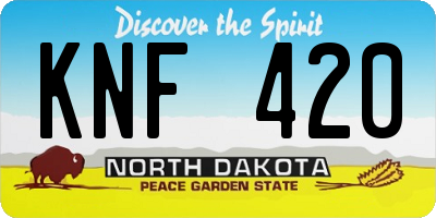 ND license plate KNF420