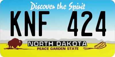 ND license plate KNF424