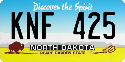 ND license plate KNF425