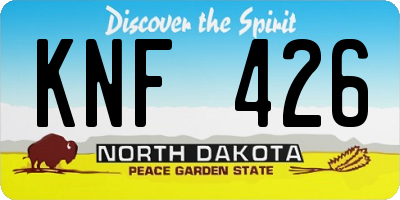 ND license plate KNF426