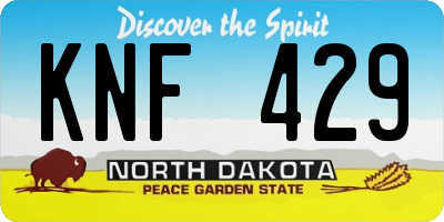 ND license plate KNF429