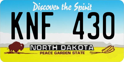 ND license plate KNF430