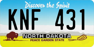 ND license plate KNF431