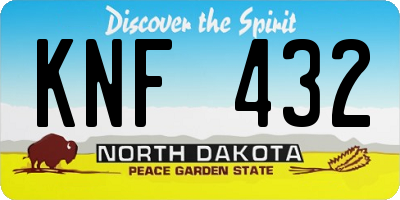 ND license plate KNF432