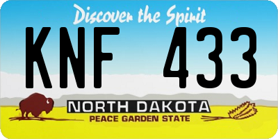 ND license plate KNF433
