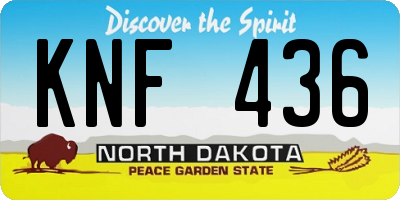 ND license plate KNF436