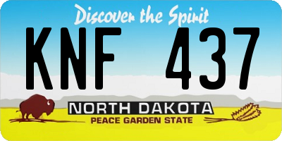 ND license plate KNF437