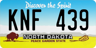 ND license plate KNF439