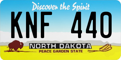 ND license plate KNF440